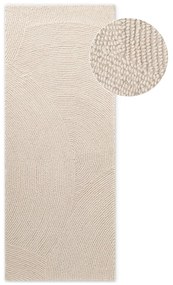Wełniany chodnik tkany ręcznie w jasnym naturalnym kolorze 80x200 cm Eleni Natural White – Hanse Home