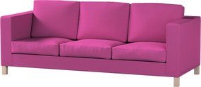 Pokrowiec na sofę Karlanda 3-osobową nierozkładaną, krótki kolor różowy tkanina strukturalna