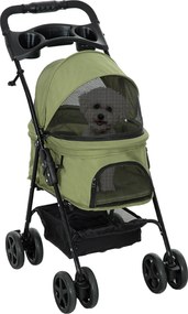 Outsunny Wózek dla Zwierząt Składany Ciemnozielony do 20kg | Aosom PL