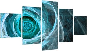 Obraz - Abstrakcyjny różowy niebieski z czarnym tłem (125x70 cm)