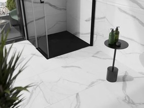 Mexen Stone+ brodzik kompozytowy kwadratowy 80 x 80 cm, czarny, maskownica czarna - 44708080-B