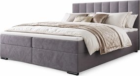 Szare welurowe łóżko kontynentalne 5 rozmiarów Z2-R57