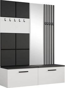 Masseno Garderoba MODULO 161,2/204/40 cm do Przedpokoju Nowoczesna Biała