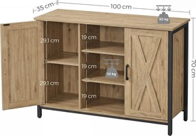 Komoda TAYLOR ARTISAN z otwartymi półkami, 100x70cm