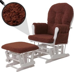 Leżanka MCW-C76, rdzawy brąz rama biała