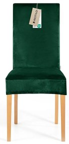 Restilo Pokrowiec na krzesło Sento ciemnozielony, 48 x 48 x 58 + 10 cm, zestaw 4 szt.