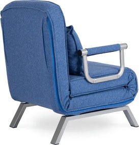 Fotel Rozkładany BART Wypoczynkowy Niebieski do Spania Leżanka Nowoczesny