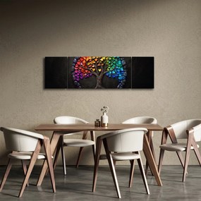 Obraz – Drzewo pełne kolorowych serc (170x50 cm)