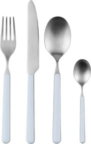 Jasnoniebieskie/w kolorze srebra sztućce 4 szt. ze stali nierdzewnej dla 1 osoby Noli – noo.ma
