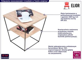 Loftowy stolik kawowy z półką dąb artisan - Arakin 4X