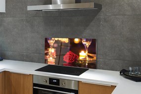 Panel nad Blat Kuchenny Róża, Świece i Kieliszki