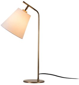 Biała/w kolorze brązu lampa stołowa z tekstylnym kloszem (wysokość 67 cm) Salihini – Opviq lights