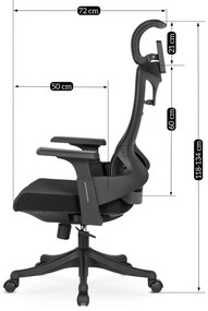 Fotel Biurowy Ergonomiczny Obrotowy CARET Czarny Wentylowany Nowoczesny