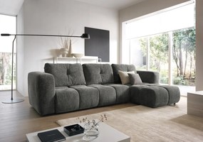Masseno Narożnik ARTE z funkcją spania i pojemnikiem na pościel Narozniki L, Rozkładana sofa - Szary, BELLO 20