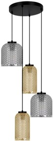 Wisząca lampa grafitowo-beżowa H0-N53