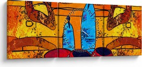 Obraz - Malarstwo starożytne (z zegarem) (90x30 cm)