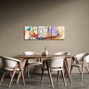 Obraz - Abstrakcja, ptaszek (z zegarem) (90x30 cm)