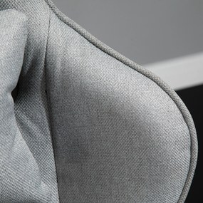 Vinsetto Fotel biurowy z regulowaną poduszką pod plecy ergonomiczny tkanina lniana szary | Aosom PL