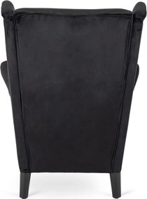 Fotel Uszak Wypoczynkowy KLARIS 2 Czarny Welurowy do Salonu Nowoczesny Loft