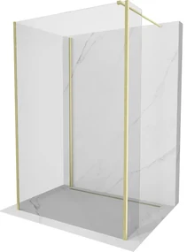Mexen Kioto ścianka prysznicowa Walk-in 100 x 75 x 30 cm, transparent, złota szczotkowana - 800-100-075-221-55-00-030