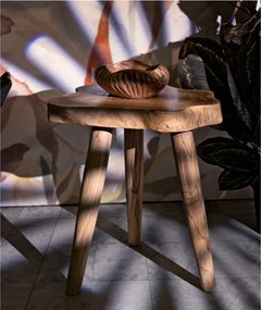 Stołek z litego drewna tekowego w naturalnym kolorze Budut – Mauro Ferretti