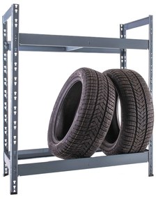 Regał na opony 1+1 GRATIS, 1050x1100x350 mm, 2 piętra, RAL 7031
