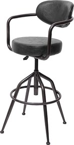 Stołek barowy MCW-H10f,  vintage szary