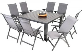 PRATO YELMO ALU - zestaw ogrodowy aluminiowy 8+1