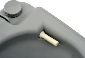 HOMCOM Toaleta zewnętrzna, przenośna, z zbiornikiem na odpady i zbiornikiem do spłukiwania, z plastiku, z pokrywą, Szara