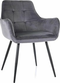 Krzesło tapicerowane LEMON VELVET szare