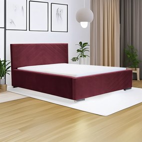 Łóżko tapicerowane z pojemnikiem i materacem COOL 180x200 cm Czerwony