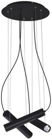 Czarna nowoczesna lampa wisząca tuby nad stół - 8X A737 P1-A42