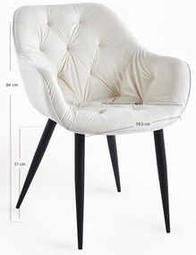 Krzeso Zandel z czarnego aksamitu