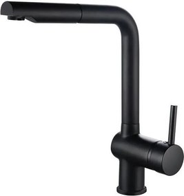 Czarny błyszczący bateria kuchenna Matsouko z wyciąganą słuchawką i ceramiczną wkładką Ø40 mm