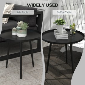 Outsunny Stolik pomocniczy, kawowy, ogrodowy, tarasowy, do ogrodu, ze stali, czarny