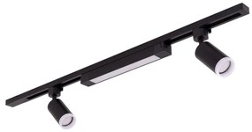 Oprawa punktowa LED w systemie szynowym TRACER 2xGU10/10W/230V + LED/20W 1 m czarna