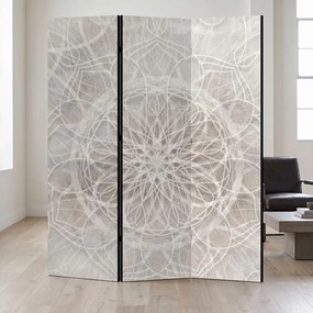 Parawan pokojowy 3-częściowy 135x172 Dwustronny dekoracyjny industrialny minimalistyczny Szary Mandala Na Betonie