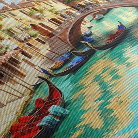 Obraz - Wenecja (z zegarem) (90x30 cm)