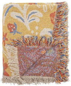 Żółty koc z bawełny z recyklingu 130x160 cm Reims – Bloomingville