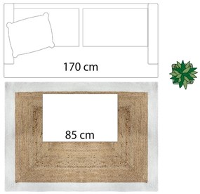 Dywan z juty prostokątny, 120 x 170 cm