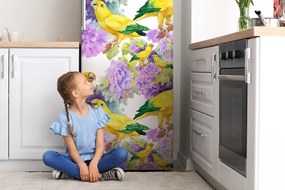 Mata magnetyczna na lodówkę Żółte papugi