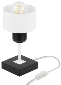 Lampka nocna stołowa DTI-WE10x10SC buk Biało-czarna 1xE27