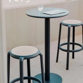 Zestaw Wysokiego Stołu Okrągłego Ø60 Cm Z Żelaza Mizzi I 2 Wysokich Stołków Ogrodowych Z Polipropylenu Omara Grafitowa Szarość - Sklum