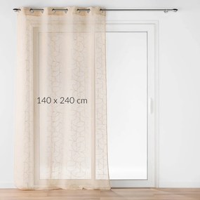 Firana na przelotkach ze złotym nadrukiem, LOUXOR, 140 x 240 cm