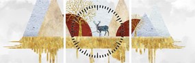 Obraz - Wystrój (z zegarem) (90x30 cm)