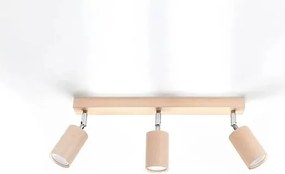 Listwa oświetleniowa 3 punktowa BERG 3 naturalne drewno