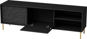 Czarny stolik RTV z frontem 3D Bullet