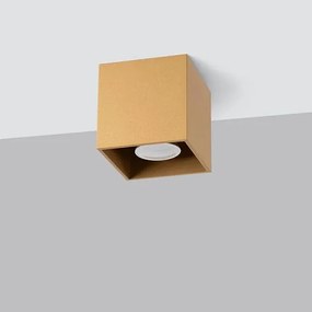 Lampa Sufitowa Minimalistyczny Quad, Stal - 1 Źródło - L.10 X H.10 Cm - Złoty