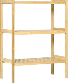 HOMCOM Półka bambusowa z 3 półkami stojak na książki regał naturalny 62x33x80 cm | Aosom PL