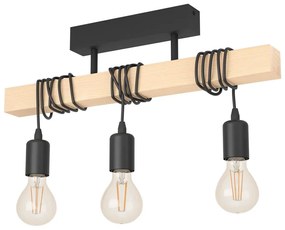 Lampa wisząca w czarno-naturalnym kolorze TOWNSHEND – EGLO